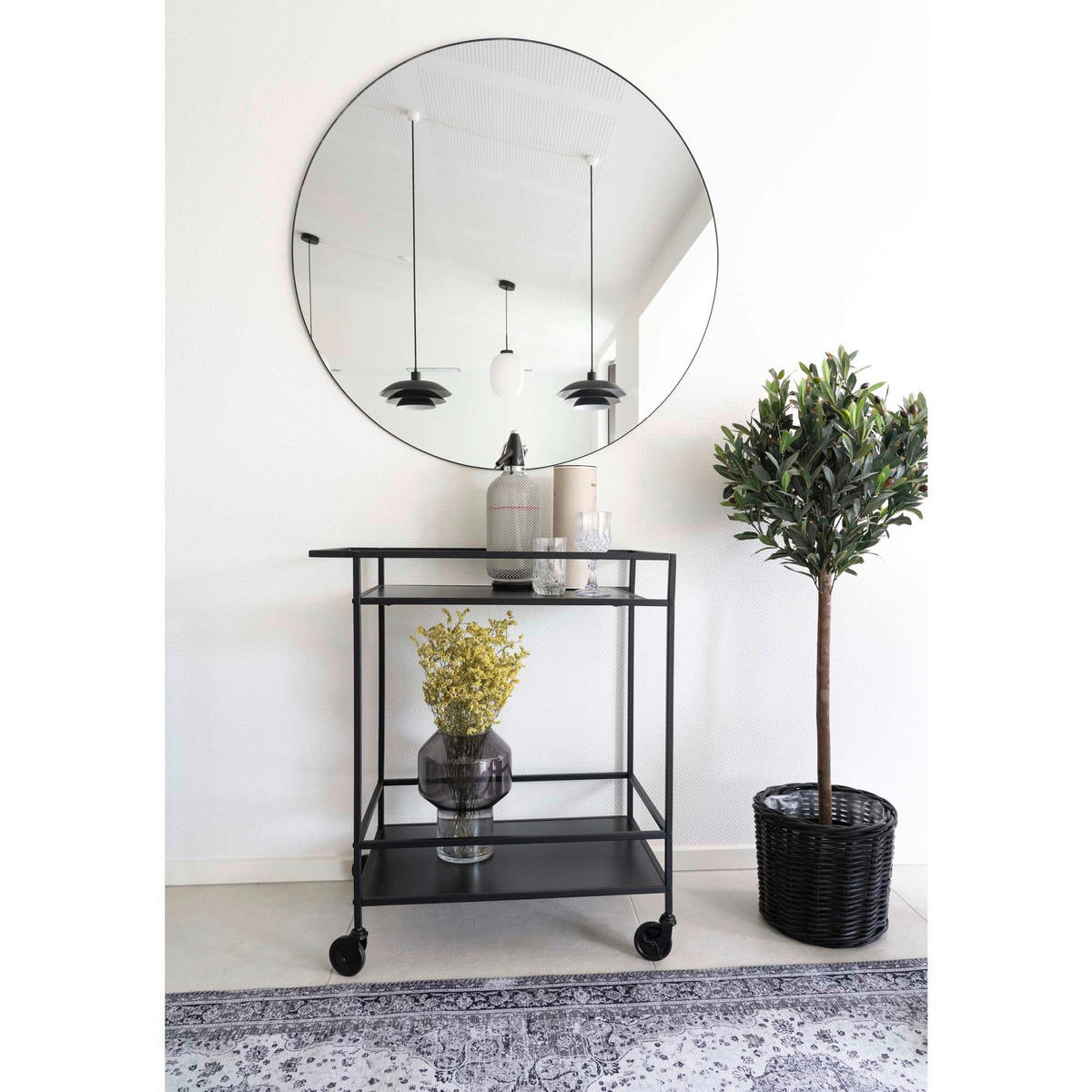 SERVERINGSVAGN i svart  - svart, Basics, metall/trämaterial (40/79/68cm) - Ambia Home