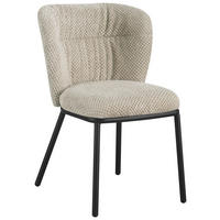 SCAUN in metal, textil negru, taupe  - taupe/negru, Design, metal/textil (53,5/80/60,5cm) - Stylife