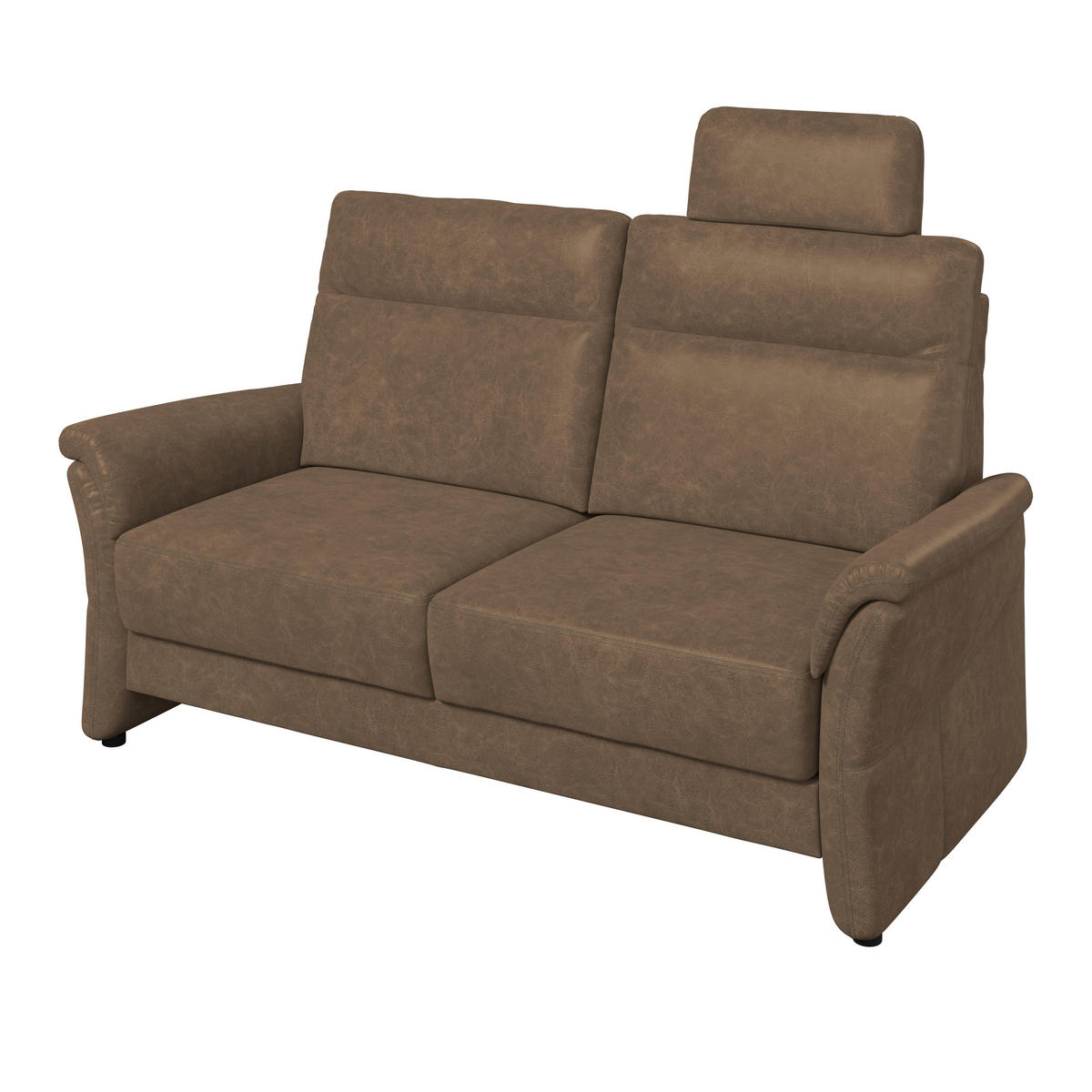 2,5-SITZER Mikrofaser Braun  - Schwarz/Braun, Konventionell, Kunststoff/Textil (170/99/91cm) - Elegando