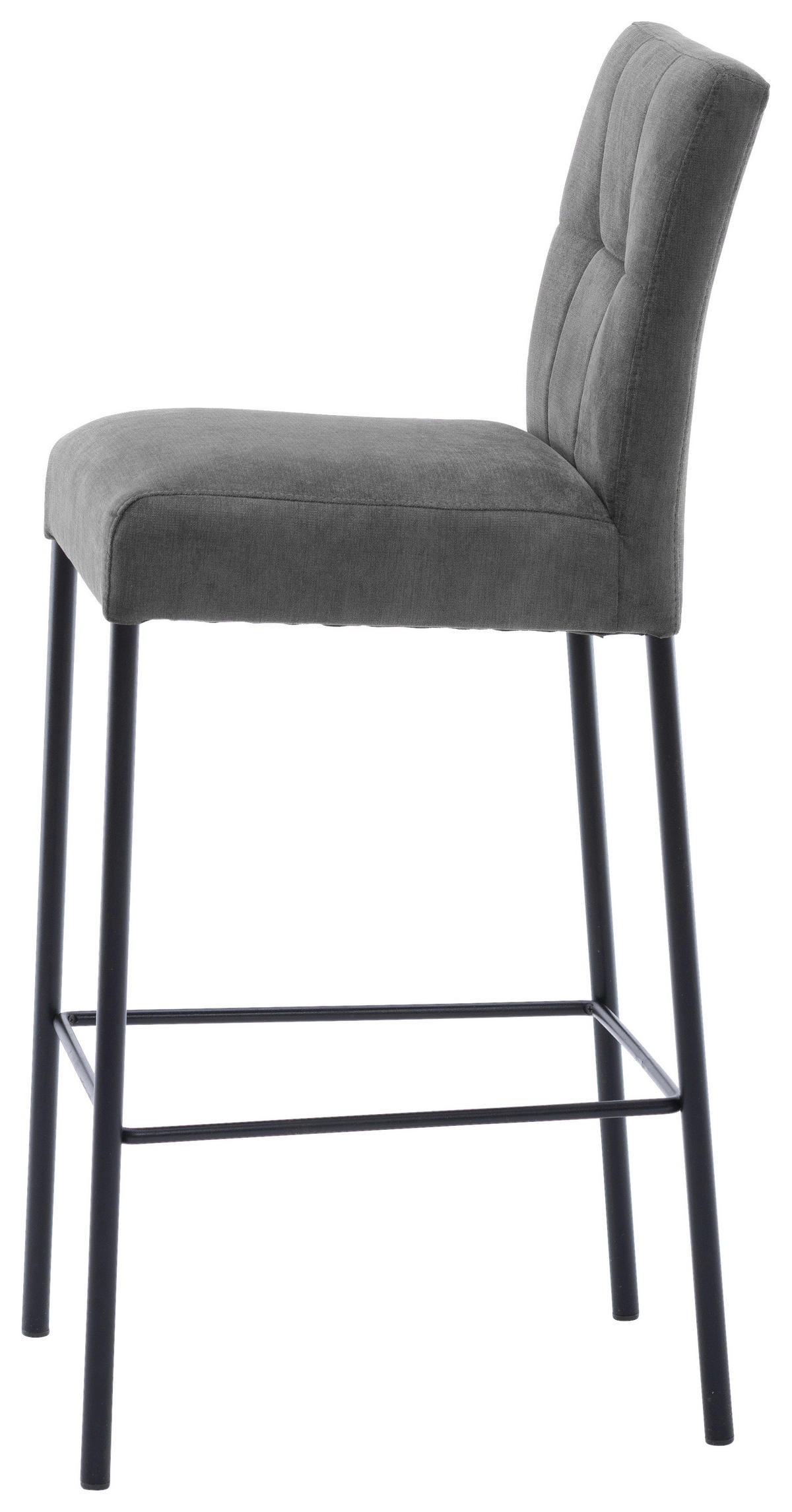 BARHOCKER in Metall, Textil Schwarz, Dunkelgrau  - Dunkelgrau/Schwarz, Design, Textil/Metall (46/91/61cm) - Xora