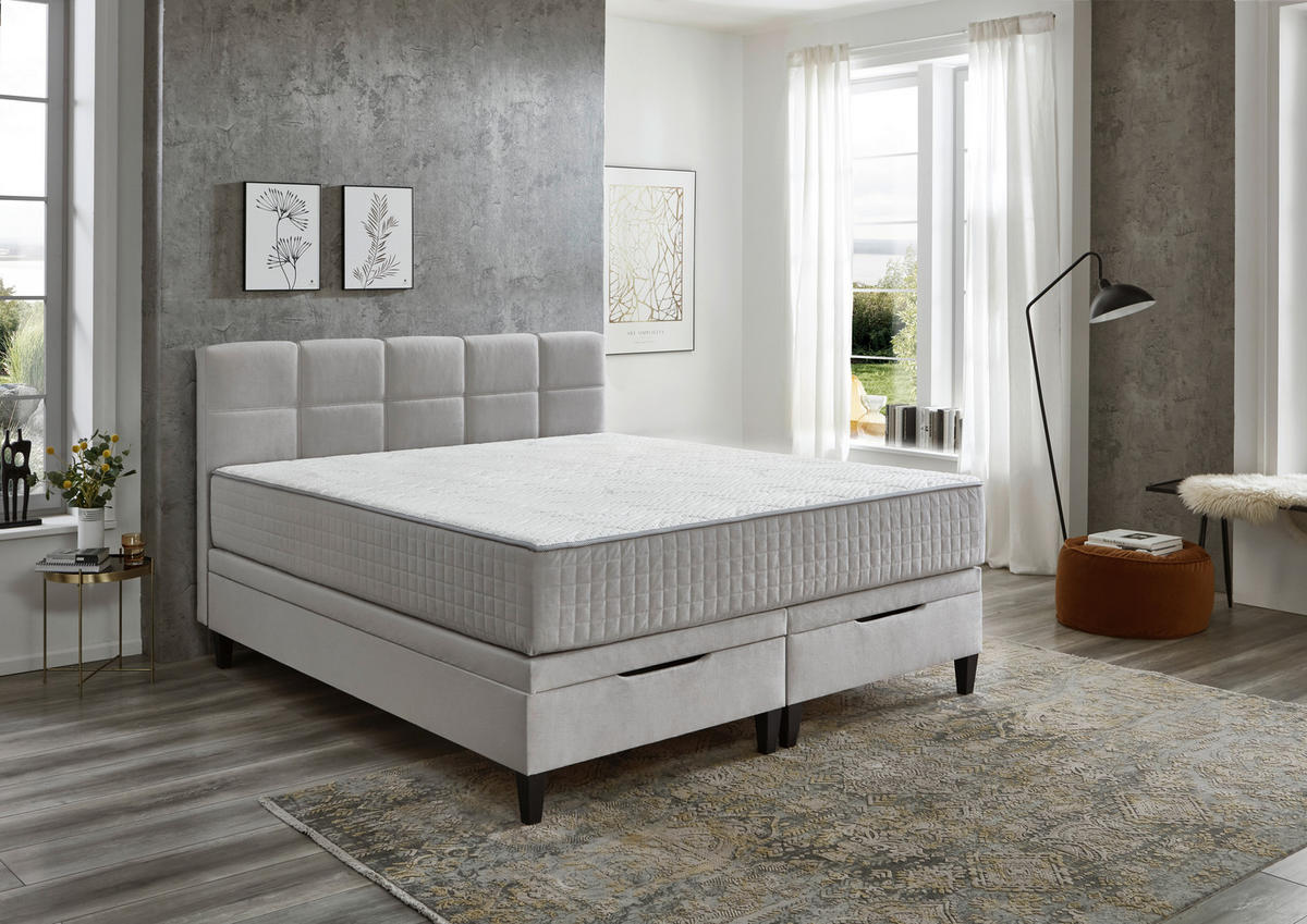 BOXBETT 180/200 cm  in Hellgrau  - Hellgrau, KONVENTIONELL, Textil (180/200cm) - Boxxx