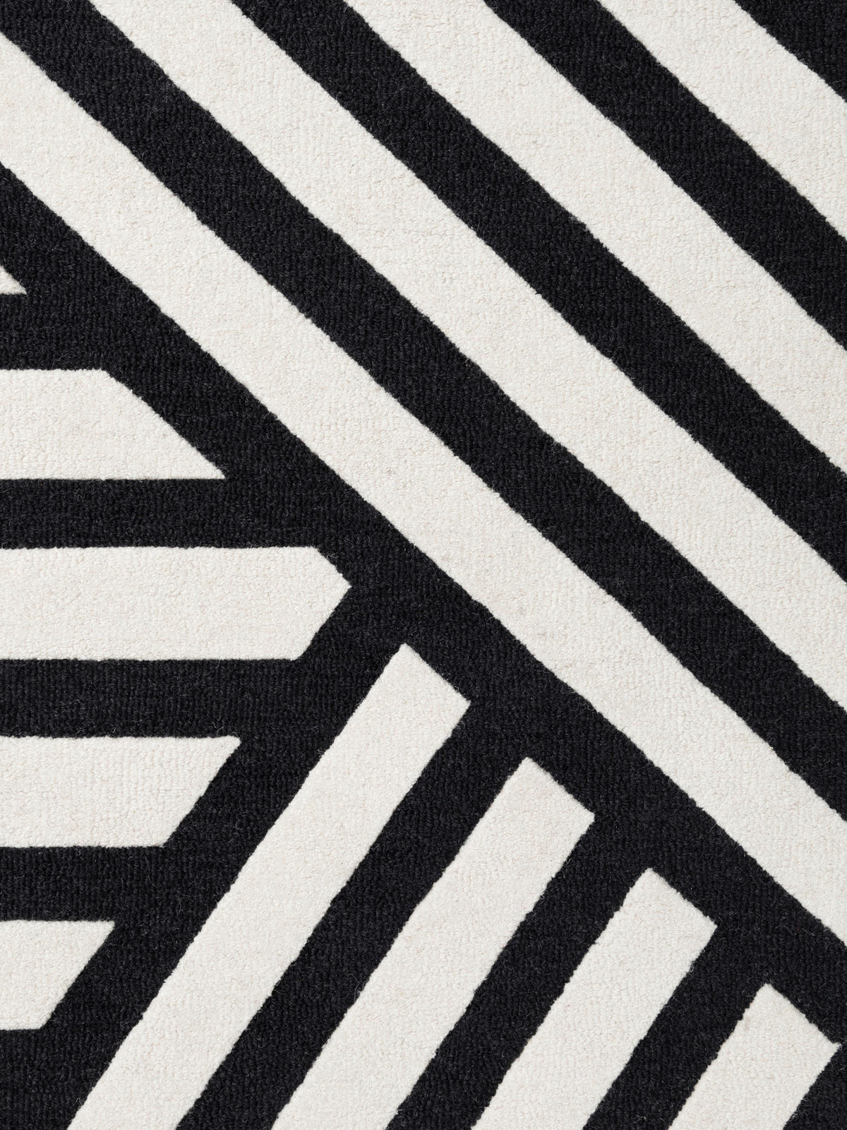 WOLLTEPPICH 120/180 cm Stryve Schwarz, Weiß rechteckig  - Schwarz/Weiß, Basics, Textil (120/180cm) - Elle Decoration