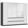 DREHTÜRENSCHRANK in Weiss, Grau, Silberfarben  - Weiss/Silberfarben, Basics, Holzwerkstoff (271/210/54cm) - Rauch Möbel