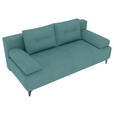 SCHLAFSOFA  in Velours Türkis  - Türkis/Schwarz, KONVENTIONELL, Textil/Metall (200/98/90cm) - Carryhome