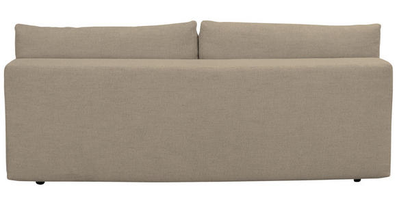 BOXSPRINGSOFA in Chenille Beige  - Beige/Schwarz, MODERN, Kunststoff/Textil (210/72/105cm) - Cantus