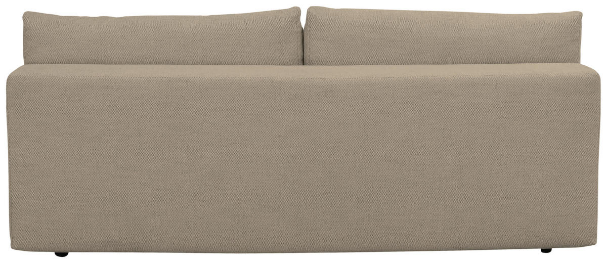 BOXSPRINGSOFA in Chenille Beige  - Beige/Schwarz, MODERN, Kunststoff/Textil (210/72/105cm) - Cantus