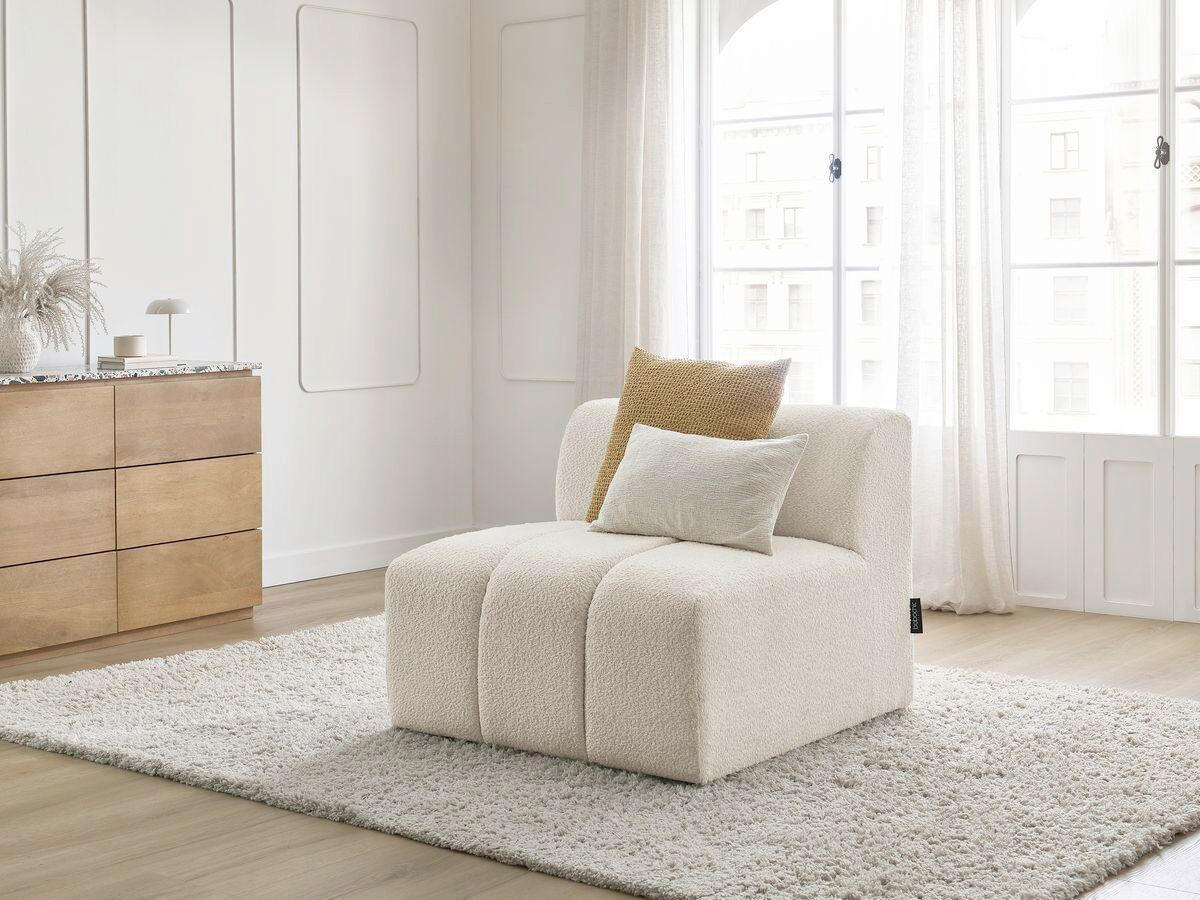 SOFAELEMENT ANNECY Bouclé Beige  - Beige/Schwarz, MODERN, Kunststoff/Textil (91/72/91cm)