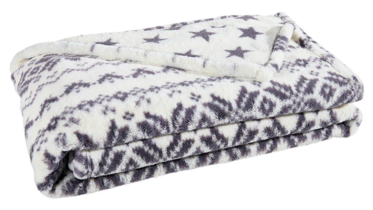 WOHNDECKE 150/200 cm  - Anthrazit/Creme, Textil (150/200cm) - X-Mas
