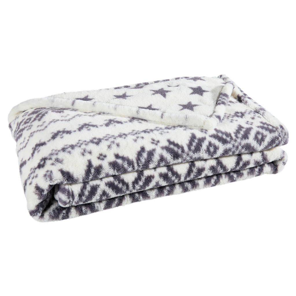 Thumbnail - X-Mas Wohndecke, Anthrazit, Creme, Textil, 150x200 cm, Oeko-Tex® Standard 100, Oeko-Tex® Made IN Green, pflegeleicht, Wo...