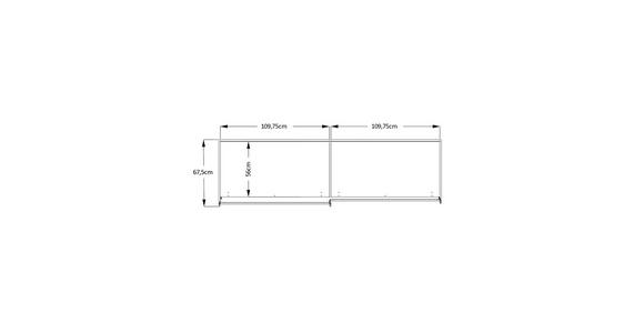 SCHWEBETÜRENSCHRANK 225/222/68 cm 2-türig  - Chromfarben/Weiß, Basics, Glas/Holzwerkstoff (225/222/68cm) - Moderano