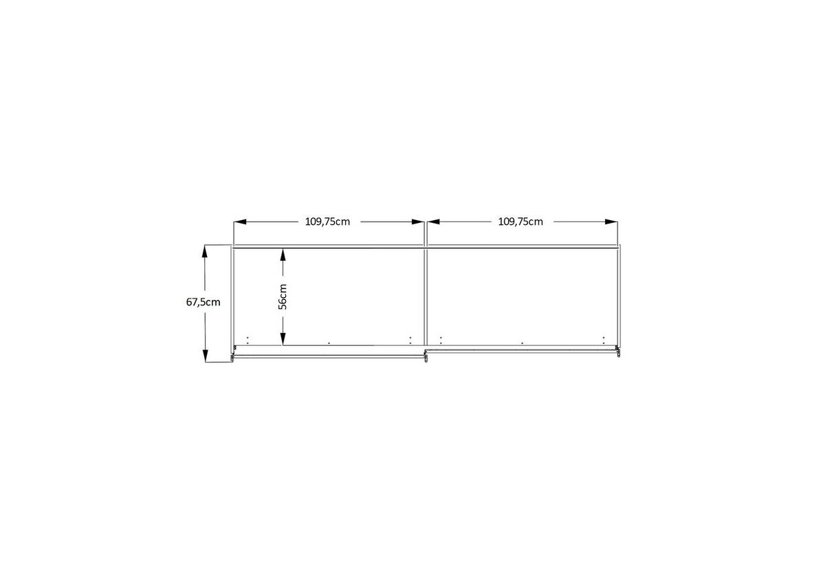 SCHWEBETÜRENSCHRANK in Weiss  - Chromfarben/Weiss, Basics, Glas/Holzwerkstoff (225/222/68cm) - Moderano