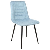 STOL, kovina, tekstil modra, črna  - modra/črna, Design, kovina/tekstil (45/86/55cm) - Xora