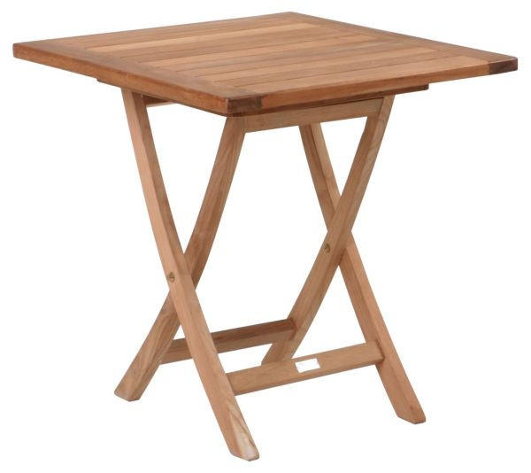GARTENTISCH 70/70/74 cm Holz, Metall quadratisch - Edelstahlfarben/Teakfarben, LIFESTYLE, Holz/Metall (70/70/74cm) - Zebra