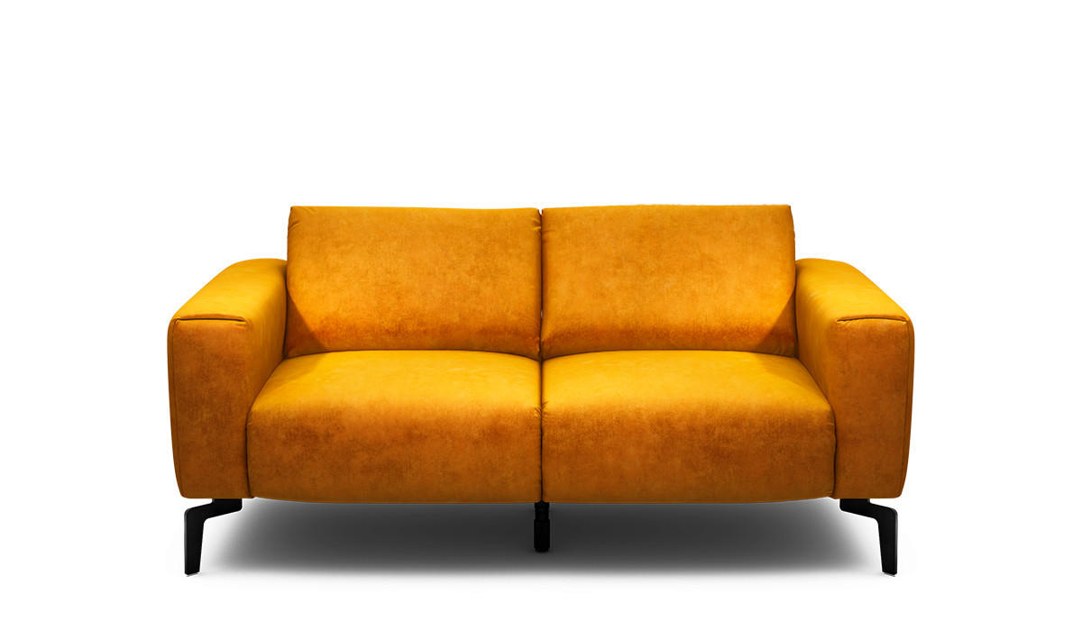 2-SITZER-SOFA Samt Gelb  - Gelb/Schwarz, Design, Textil/Metall (180/86/86-94cm) - SENSOO