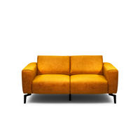 2-SITZER-SOFA in Samt Gelb  - Gelb/Schwarz, Design, Textil/Metall (180/86/86-94cm) - SENSOO