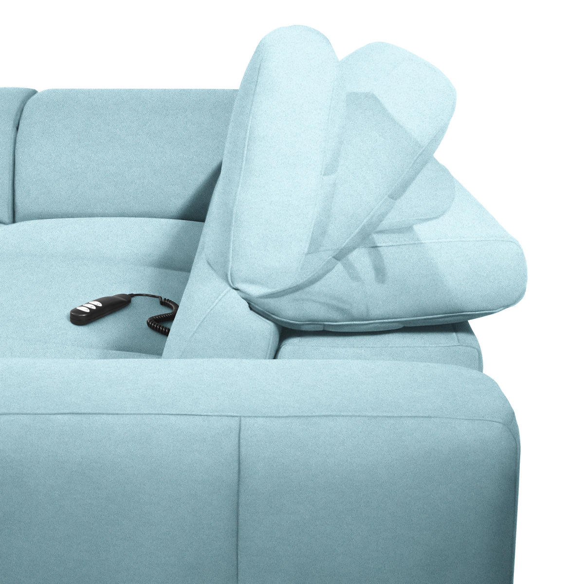 ECKSOFA Hellblau Flachgewebe  - Schwarz/Hellblau, Design, Textil/Metall (238/290cm) - Pure Home Lifestyle