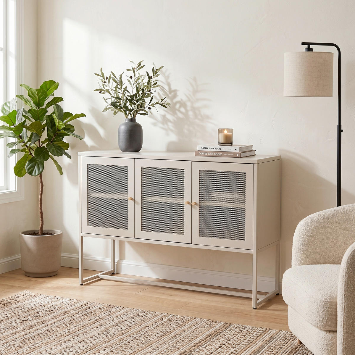 SIDEBOARD  120/80/40 cm  - beige, Design, metall (120/80/40cm) - Livetastic