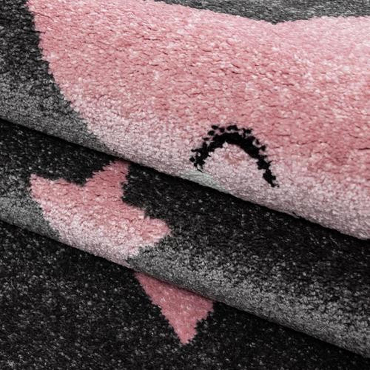 DJEČJI TEPIH  160 cm  pink, tamno siva  Kids  - pink/tamno siva, Trend, tekstil (160cm) - Ben'n'jen