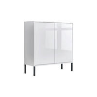 KOMMODE Mailand Typ 4 + MF, 79/86/33 cm,  - Weiß Hochglanz/Anthrazit, MODERN, Holzwerkstoff/Metall (79/86/33cm) - MID.YOU