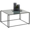 COUCHTISCH in Metall, Glas  - Schwarz/Grau, Design, Glas/Metall (75/60/38cm) - Bacher