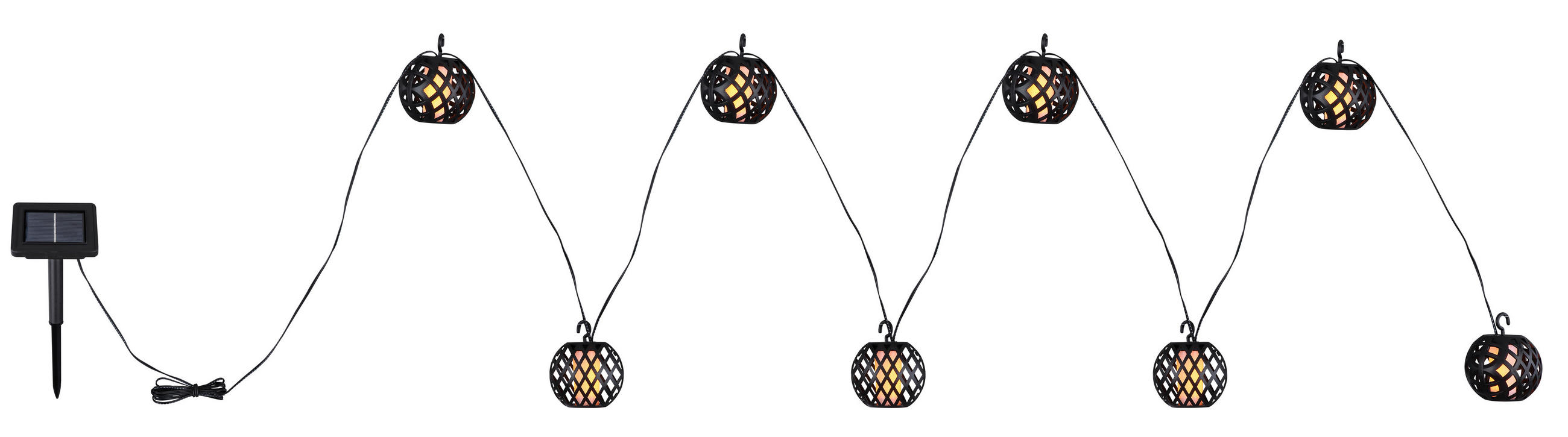 SOLARLEUCHTE 410/7/7 cm  - Schwarz/Weiß, Basics, Kunststoff (410/7/7cm) - Globo