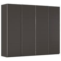 SCHWEBETÜRENSCHRANK 271/235/68 cm,  in Graphitfarben, 4 Tür(en)  - Chromfarben/Graphitfarben, Design, Holzwerkstoff/Metall (271/235/68cm) - Novel