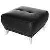 HOCKER in Textil Schwarz  - Chromfarben/Schwarz, Modern, Textil/Metall (65/46/65cm) - MID.YOU