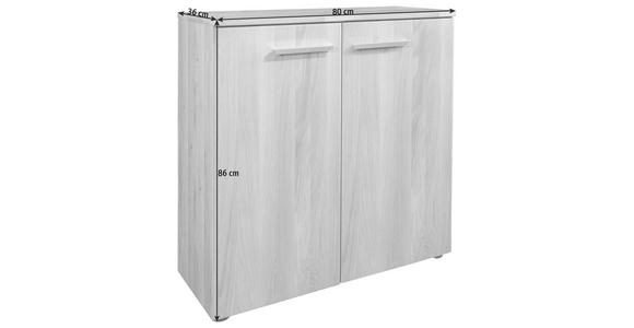 KOMMODE in 80/86/36 cm - Eichefarben/Alufarben, Design, Holz/Holzwerkstoff (80/86/36cm) - Dieter Knoll
