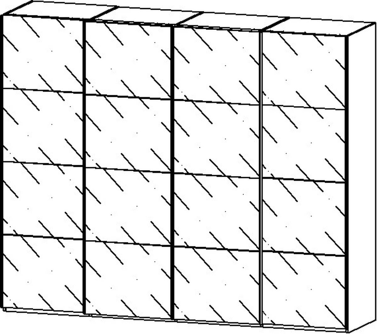 SCHWEBETÜRENSCHRANK 271/235/68 cm 4-türig Graphitfarben, Weiß  - Chromfarben/Graphitfarben, Design, Glas/Holzwerkstoff (271/235/68cm) - Novel