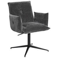 STOL MED ARMSTÖD järn sammet  - svart, Design, metall/textil (63/63,5/86cm) - Novel