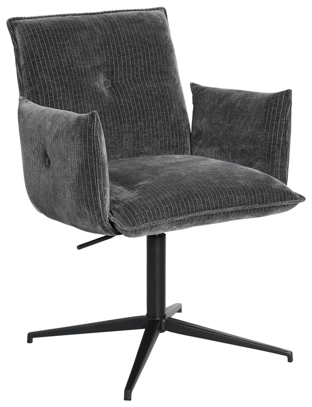 STOL MED ARMSTÖD järn sammet  - svart, Design, metall/textil (63/63,5/86cm) - Novel
