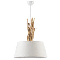 ZÁVESNÉ SVIETIDLO, 45/110 cm  - svetlohnedá/biela, Natur, drevo/textil (45/110cm)