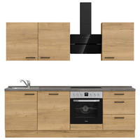 KÜCHENBLOCK 240 cm   in Eichefarben, Schieferfarben  - Schieferfarben/Eichefarben, MODERN, Holzwerkstoff/Metall (240cm) - Nobilia