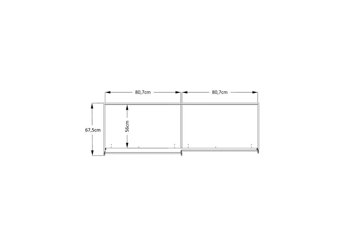 SCHWEBETÜRENSCHRANK 167/222/68 cm 2-türig Weiß, Eiche Artisan  - Schwarz/Weiß, Design, Glas/Holzwerkstoff (167/222/68cm) - Dieter Knoll