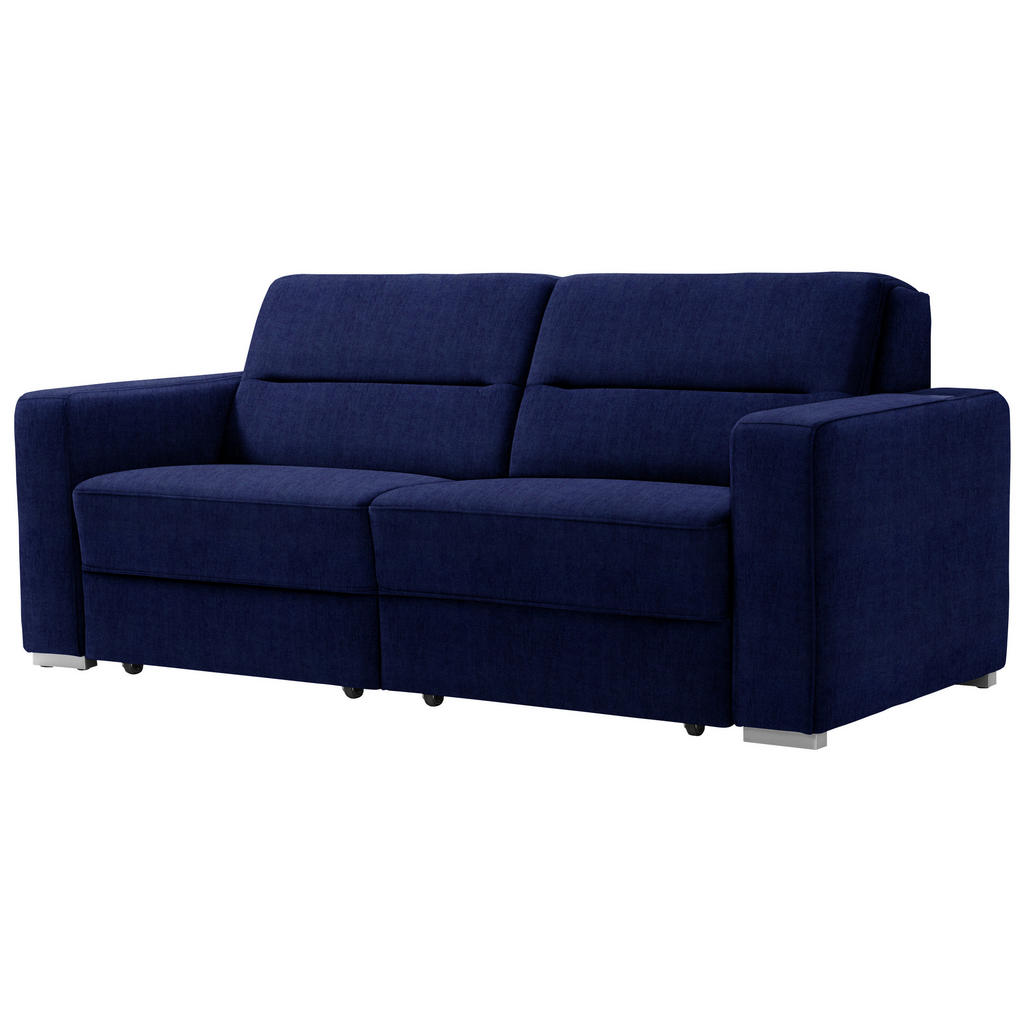 Thumbnail - Sedda Schlafsofa, Dunkelblau, Textil, Uni, 2-Sitzer, 202x86x92 cm, Austria Gütezeichen, AZO-frei, Made in Austria, Stoff...
