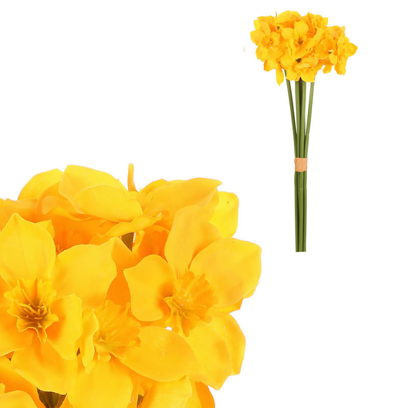 DEKORAČNÍ KVĚTINA 40 cm - žlutá, Basics, textil (40cm)