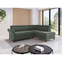 ECKSOFA Flachgewebe Dunkelgrün  - Dunkelgrün/Schwarz, Konventionell, Textil/Metall (247/193cm) - Sit & More
