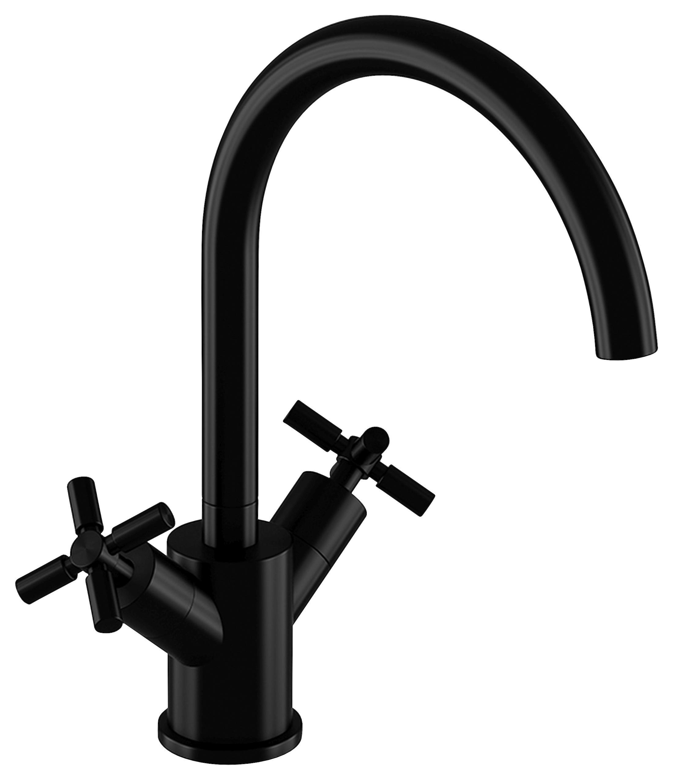 WASCHTISCHARMATUR 5,8/25,5/17,6 cm  - Schwarz, MODERN, Metall (5,8/25,5/17,6cm)