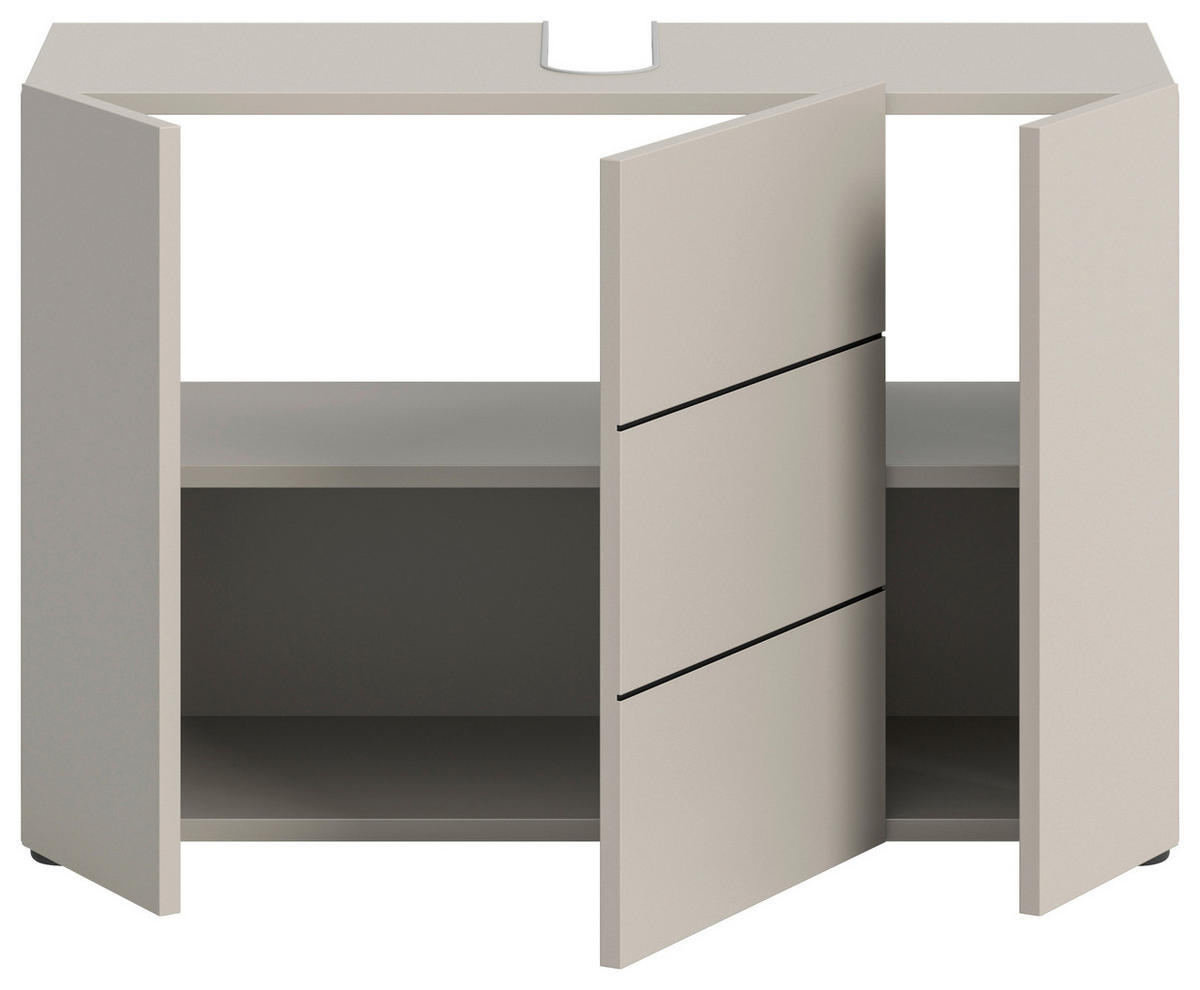 WASCHBECKENUNTERSCHRANK 82/56/34 cm  - Kaschmir/Schwarz, MODERN, Holzwerkstoff/Kunststoff (82/56/34cm) - MID.YOU