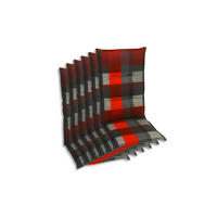 SESSELAUFLAGENSET Karo  - Dunkelgrau/Rot, Basics, Textil (50/7/108cm)