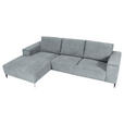 ECKSOFA  in Cord Hellgrau  170/285 cm  - Hellgrau/Schwarz, KONVENTIONELL, Textil/Metall (170/285cm) - Carryhome