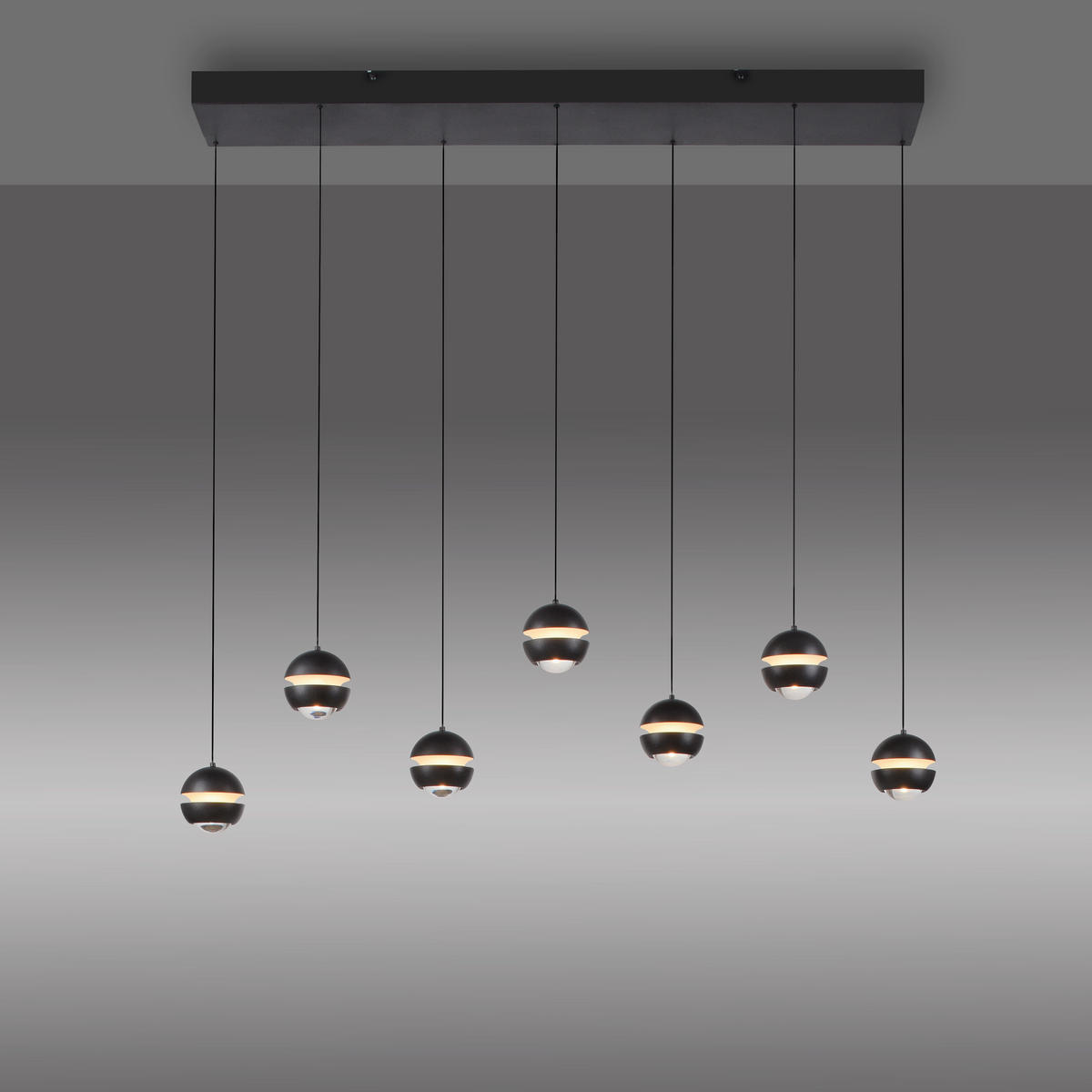 LED-PENDELLEUCHTE 90/30/220 cm  - Schwarz, Design, Kunststoff/Metall (90/30/220cm) - Schöner Wohnen