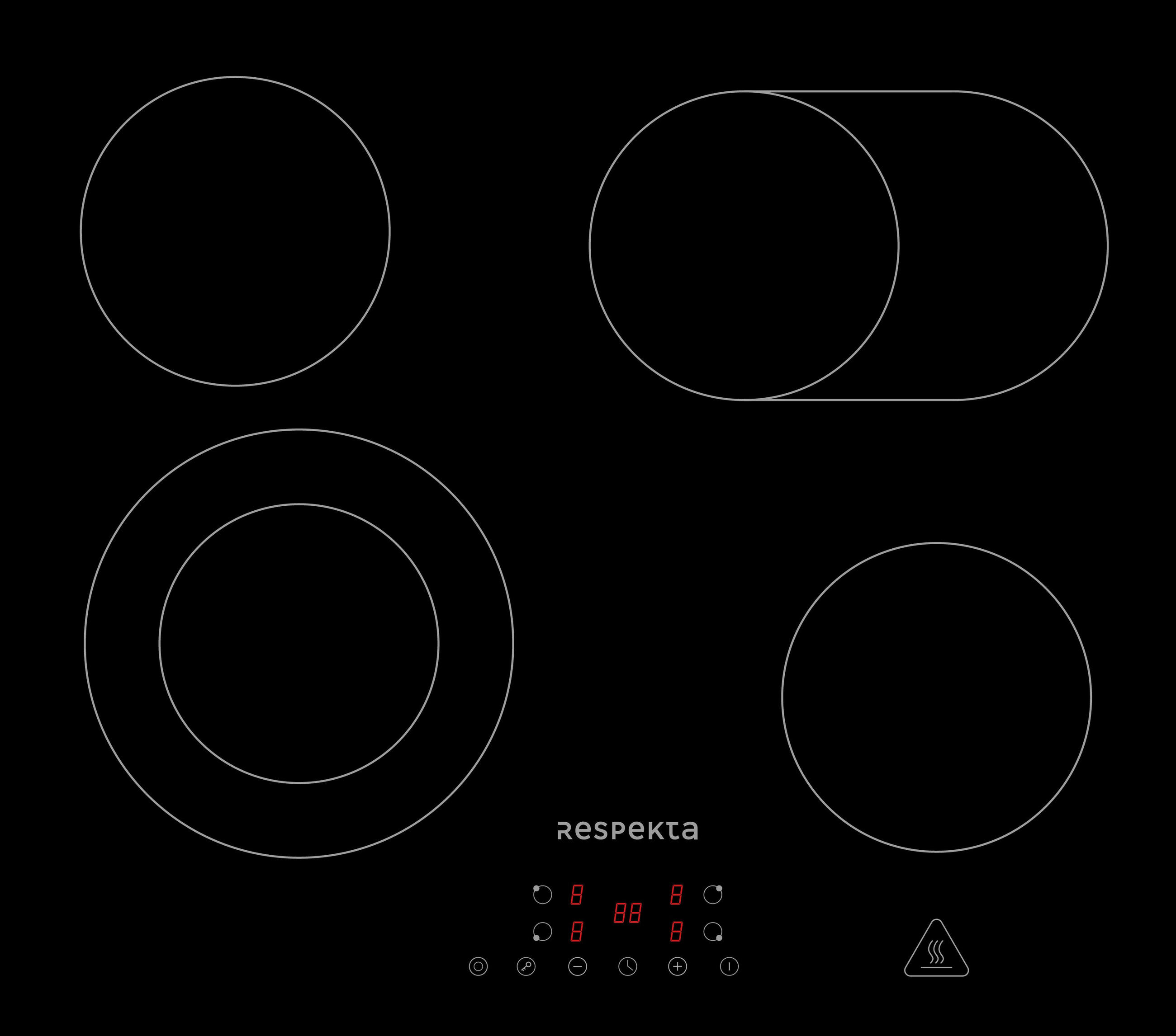 Respekta Herdset Schwarz 59.5x64.5x52.1 cm