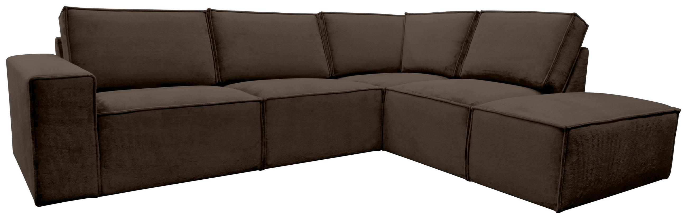 ECKSOFA Braun Chenille  - Schwarz/Braun, KONVENTIONELL, Kunststoff/Textil (275/212cm) - Carryhome