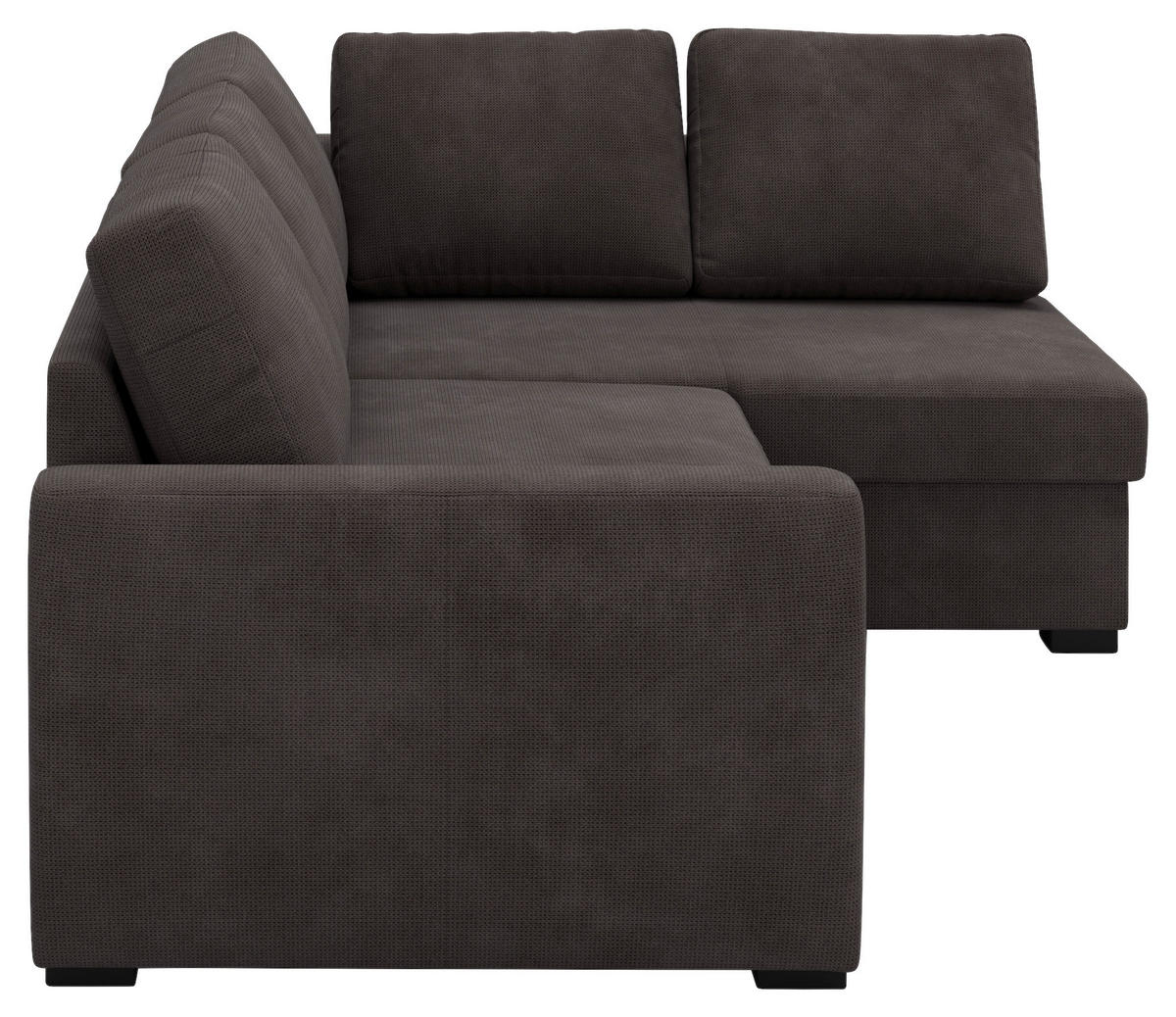 ECKSOFA Braun Mikrofaser Zierkissen, Bettkasten  - Schwarz/Braun, Trend, Kunststoff/Textil (253/154cm) - MID.YOU