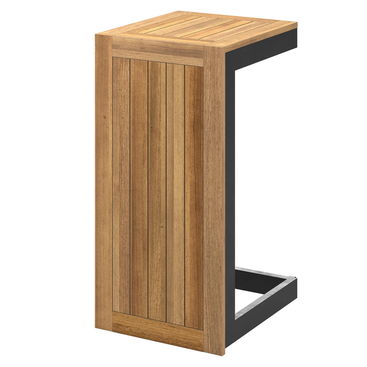 GARTENBEISTELLTISCH Holz, Metall  - Anthrazit/Akaziefarben, Design, Holz/Metall (70/38/35cm) - Ambia Garden