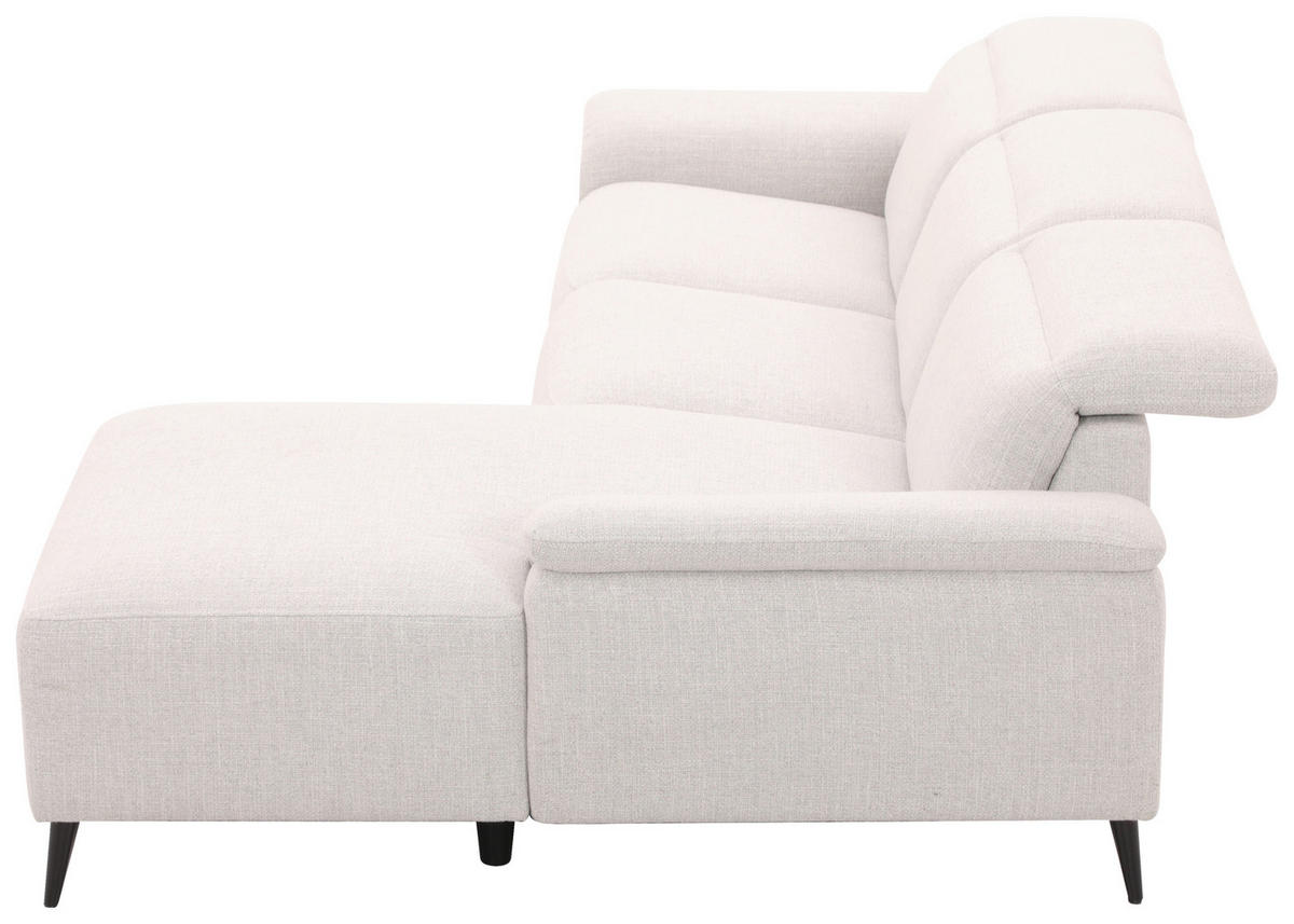 ECKSOFA inkl. Funktionen Hellgrau Leinenoptik  - Schwarzchrom/Hellgrau, Design, Holz/Kunststoff (270/75/171cm) - Xora