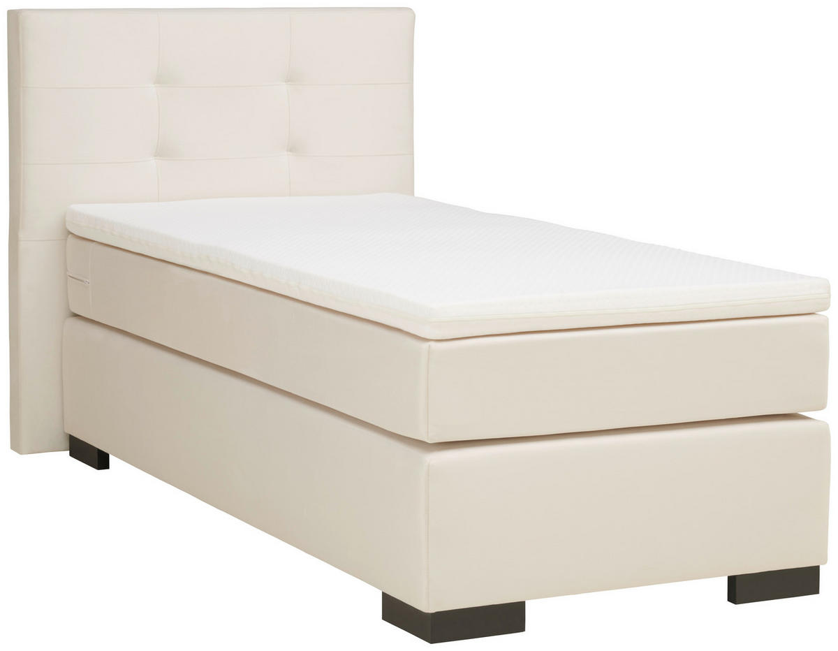 BOXSPRINGOVÁ POSTEĽ, 90/200 cm krémová - čierna/krémová, Modern, kartón/drevo (90/200cm) - MID.YOU