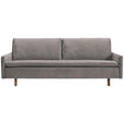 SCHLAFSOFA Flachgewebe Greige  - Greige/Eichefarben, KONVENTIONELL, Holz/Textil (220/85/98cm) - Carryhome