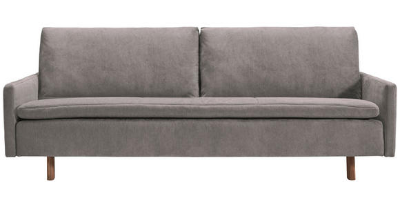 SCHLAFSOFA Flachgewebe Greige - Greige/Eichefarben, KONVENTIONELL, Holz/Textil (220/85/98cm) - Carryhome
